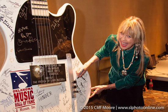 Becky and Oklahoma Music Hall of Fame guitar